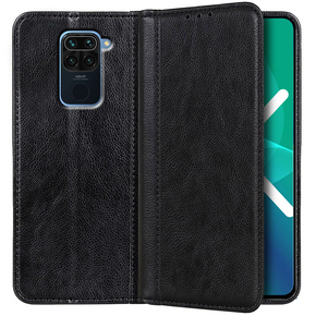Etui do Xiaomi Redmi Note 9, Wallet Litchi Leather, czarne