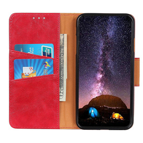 Skórzane Etui Wallet do Xiaomi Redmi Note 9 - Red